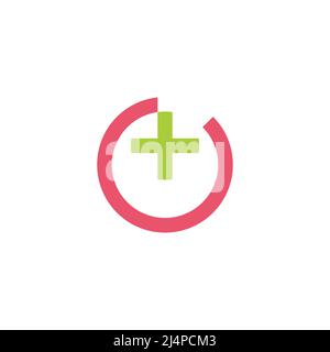 circle plus medical process symbol icon vector Stock Vector