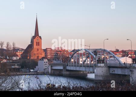 Evening cityscape of Sonderborg (Dan. Sønderborg), city in Southern Denmark Stock Photo