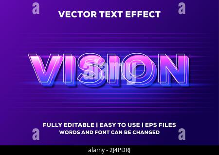Vision vector text effect fully editable Stock Vector