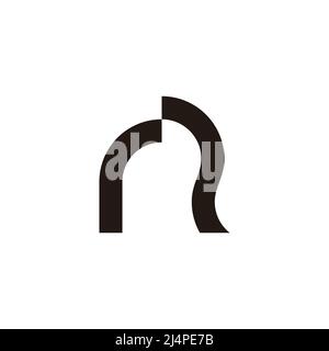 letter rr simple geometric curves line flat logo vector Stock Vector