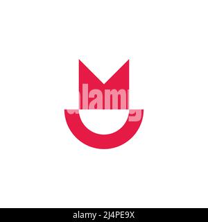 letter mu simple geometric smile logo vector Stock Vector