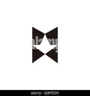 letter m down arrow simple geometric logo vector Stock Vector