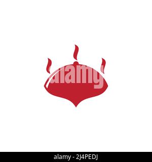 simple food cover smoke symbol logo vector Stock Vector