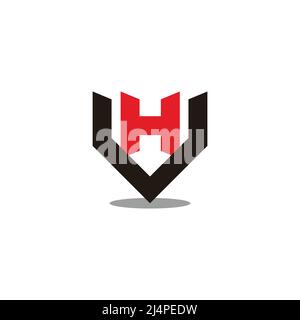 letters hv colorful geometric simple logo vector Stock Vector