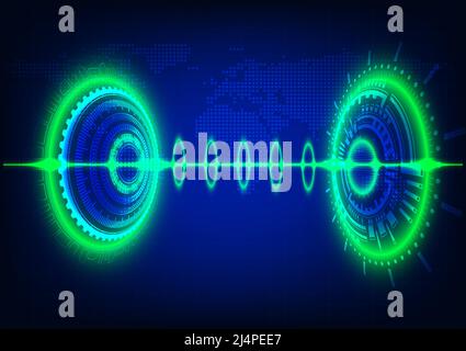 graphics design circle cog glow concept hitech technology network connection future futurist connection communication vector illustration Stock Vector