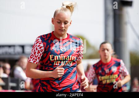 London, UK. 17th Apr, 2022. Stina Blackstenius (25 Arsenal) warms up prior to the Vitality Womens FA Cup Semi Final game between Arsenal and Chelsea at Meadow Park in London, England. Liam Asman/SPP Credit: SPP Sport Press Photo. /Alamy Live News Stock Photo