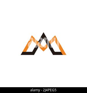 letter m triangle colorful triangle lines geometric logo vector Stock Vector