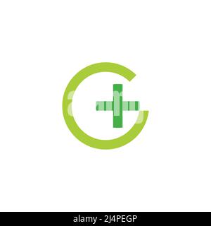letter g geometric plus medical logo vector Stock Vector
