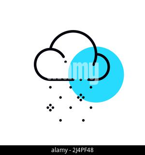 Snowing from a cloud. Winter weather. Pixel perfect, editable stroke geometric icon Stock Vector
