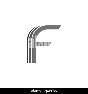 letter f simple geometric motion design logo vector Stock Vector
