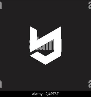 letter vj simple linked geometric logo vector Stock Vector