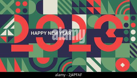 Geometric banner for 2023 New Year. Stock Vector