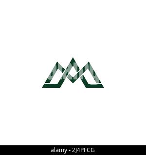 letter ma overlapping lines geometric flat logo vector Stock Vector