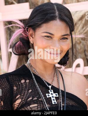 La Quinta, United States. 16th Apr, 2022. LA QUINTA, RIVERSIDE, CALIFORNIA, USA - APRIL 16: American model Chanel Iman attends REVOLVE x The h.wood Group Present REVOLVE FESTIVAL 2022 held at the Merv Griffin Estate on April 16, 2022 in La Quinta, Riverside, California, United States. (Photo by Xavier Collin/Image Press Agency) Credit: Image Press Agency/Alamy Live News Stock Photo