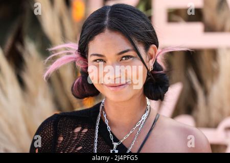 La Quinta, United States. 16th Apr, 2022. LA QUINTA, RIVERSIDE, CALIFORNIA, USA - APRIL 16: American model Chanel Iman attends REVOLVE x The h.wood Group Present REVOLVE FESTIVAL 2022 held at the Merv Griffin Estate on April 16, 2022 in La Quinta, Riverside, California, United States. (Photo by Xavier Collin/Image Press Agency) Credit: Image Press Agency/Alamy Live News Stock Photo