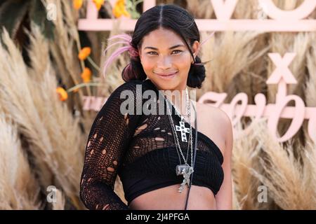 La Quinta, United States. 16th Apr, 2022. LA QUINTA, RIVERSIDE, CALIFORNIA, USA - APRIL 16: American model Chanel Iman attends REVOLVE x The h.wood Group Present REVOLVE FESTIVAL 2022 held at the Merv Griffin Estate on April 16, 2022 in La Quinta, Riverside, California, United States. (Photo by Xavier Collin/Image Press Agency) Credit: Image Press Agency/Alamy Live News Stock Photo