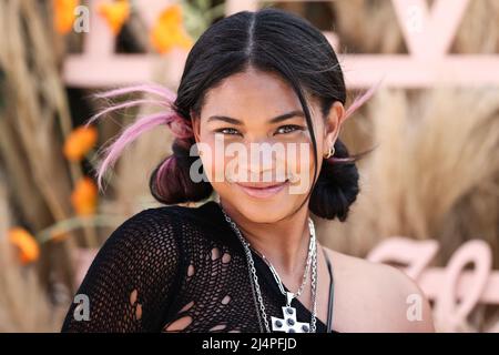 La Quinta, United States. 16th Apr, 2022. LA QUINTA, RIVERSIDE, CALIFORNIA, USA - APRIL 16: American model Chanel Iman attends REVOLVE x The h.wood Group Present REVOLVE FESTIVAL 2022 held at the Merv Griffin Estate on April 16, 2022 in La Quinta, Riverside, California, United States. (Photo by Xavier Collin/Image Press Agency) Credit: Image Press Agency/Alamy Live News Stock Photo