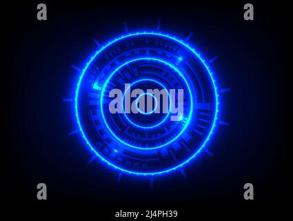 graphics design circle cog glow concept hitech technology network connection future futurist connection communication vector illustration Stock Vector