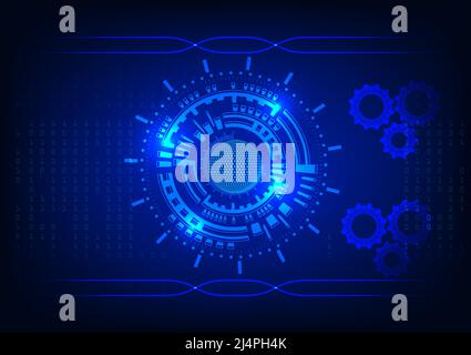 graphics design circle cog glow concept hitech technology network connection future futurist connection communication vector illustration Stock Vector