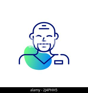 Male nurse. Healthcare worker icon. Pixel perfect, editable stroke, line art color Stock Vector