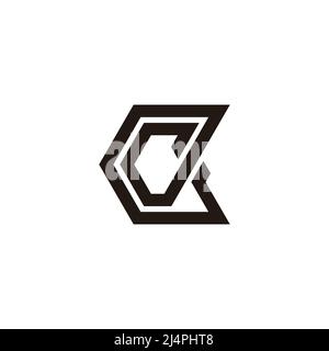 letter ck linked stripes line geometric simple logo vector Stock Vector