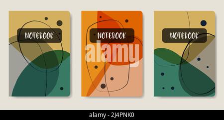 Set of abstract templates for cover page, notebook Stock Vector