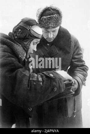 One of WW2's most capable commanders Konstantin Rokossovsky during the Battle of Moscow Stock Photo