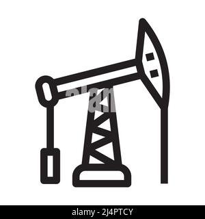 Oil production station icon in outline style on white background Stock Vector