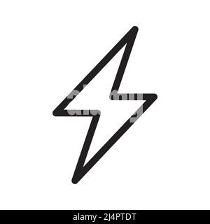 Sign of lightning as energy icon in outline style on white background Stock Vector