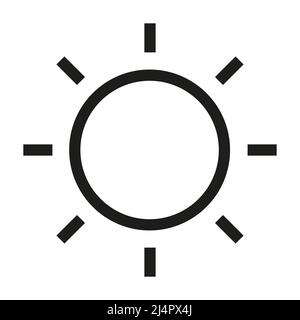 Sign of the sun as energy icon in outline style on white background Stock Vector
