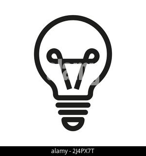 Electric lamp icon in outline style on white background Stock Vector