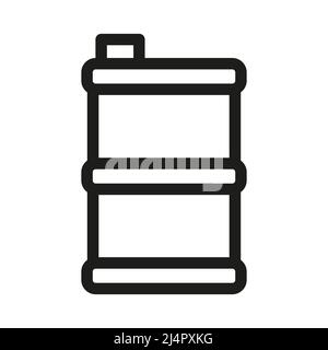 canister or barrel icon in outline style on white background Stock Vector