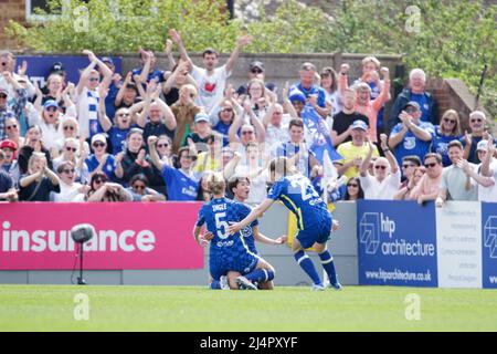 London, UK. 17th Apr, 2022. Ji So-Yun (10 Chelsea) celebrates scoring her team's second goal at the Vitality Womens FA Cup Semi Final game between Arsenal and Chelsea at Meadow Park in London, England. Liam Asman/SPP Credit: SPP Sport Press Photo. /Alamy Live News Stock Photo