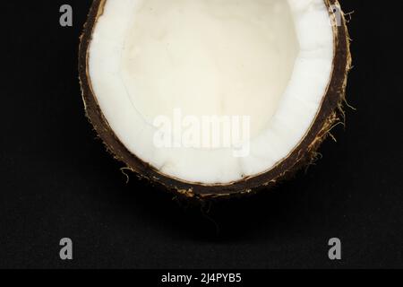 coconut . on a black background Stock Photo