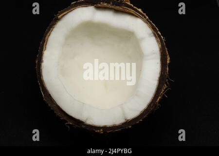coconut . on a black background Stock Photo