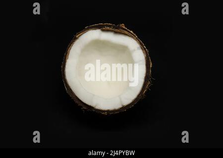 coconut . on a black background Stock Photo