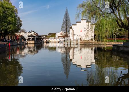 Mar,31,2019-The Chinese Hui style architecture in Xitang, located in Zhejiang Province, China. Stock Photo