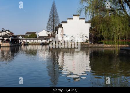 Mar,31,2019-The Chinese Hui style architecture in Xitang, located in Zhejiang Province, China. Stock Photo