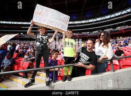 Crystal Palace fans inside the ground before the Premier League match ...