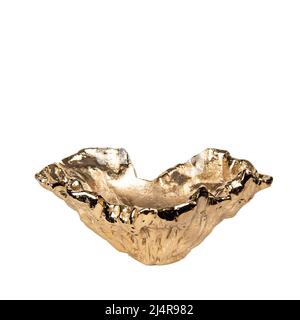 abstract gold bowl for home decoration isolated Stock Photo