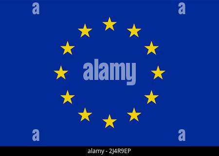EU flag in flat style for printing and design.Vector illustration. Stock Vector