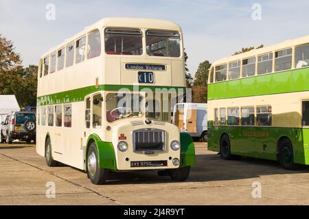 AVX 975G, A Bristol Lodekka double-decker bus at Duxford Stock Photo