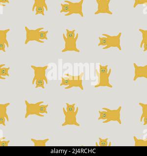 Seamless pattern cute pigs. Background of chubby piggy in doodle style. Repeated design texture for printing, fabric, wrapping, wallpaper, tissue. Vec Stock Vector
