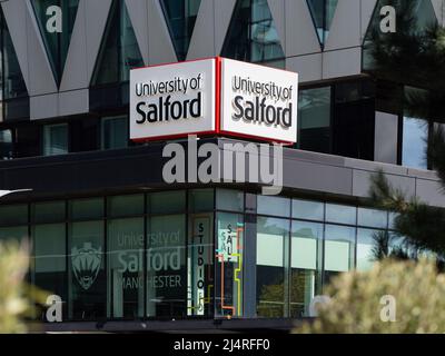 Manchester UK April 09, 2022 University of Salford campus building Stock Photo