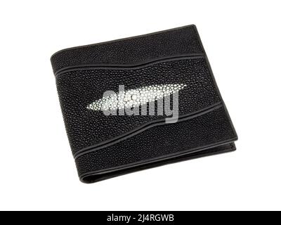 Wallet from stingray fish skin. Photo isolated on white background. Stock Photo