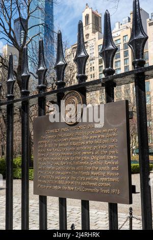 Gramercy Park Plaque, New York City, USA 2022 Stock Photo