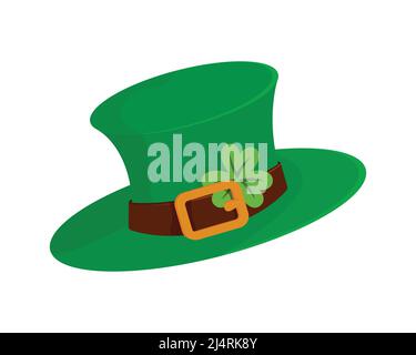 Leprechaun Hat with Clover Illustration Vector Stock Vector