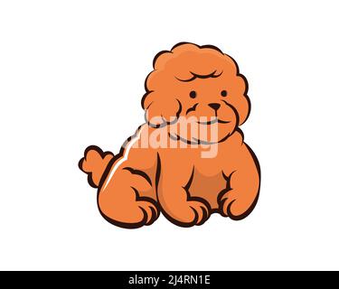 Cute and Sweet Little Poodle Dog Illustration Vector Stock Vector