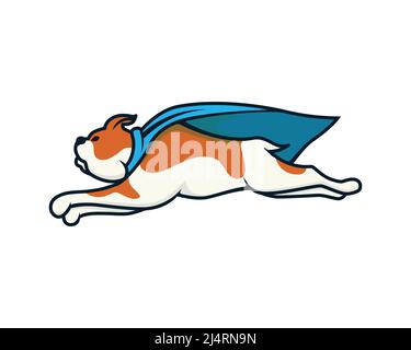 Flying Dog with Super Power or Super Dog Illustration Vector Stock Vector