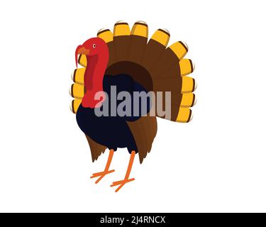 Detailed Turkey with Standing Gesture Illustration Vector Stock Vector